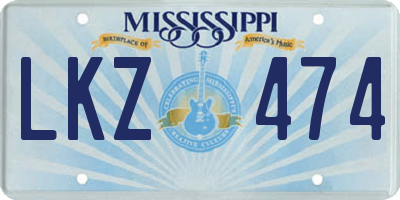 MS license plate LKZ474