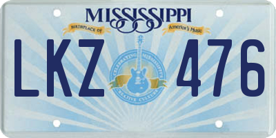 MS license plate LKZ476