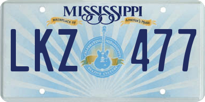 MS license plate LKZ477