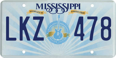 MS license plate LKZ478