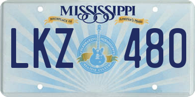 MS license plate LKZ480