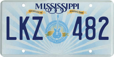 MS license plate LKZ482