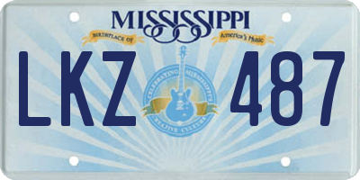 MS license plate LKZ487