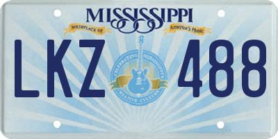 MS license plate LKZ488