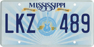 MS license plate LKZ489