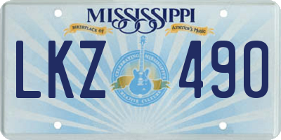 MS license plate LKZ490