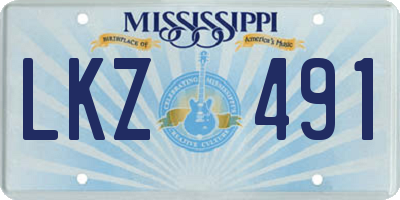 MS license plate LKZ491