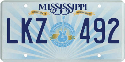 MS license plate LKZ492