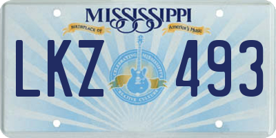 MS license plate LKZ493