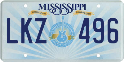 MS license plate LKZ496