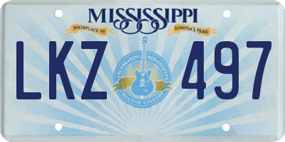 MS license plate LKZ497