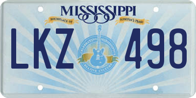 MS license plate LKZ498