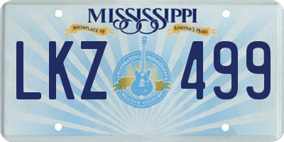MS license plate LKZ499