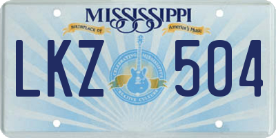 MS license plate LKZ504
