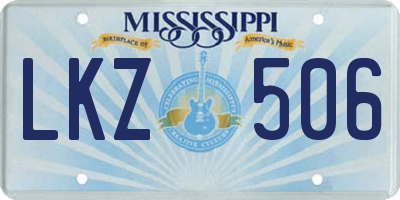MS license plate LKZ506