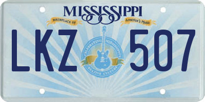 MS license plate LKZ507