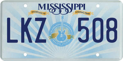 MS license plate LKZ508