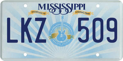 MS license plate LKZ509