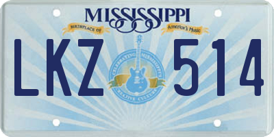 MS license plate LKZ514