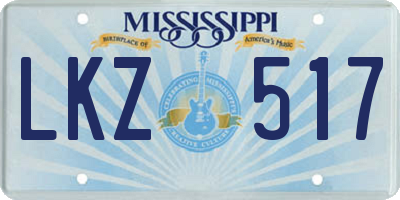 MS license plate LKZ517