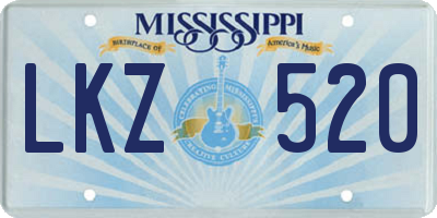 MS license plate LKZ520