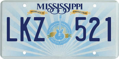 MS license plate LKZ521