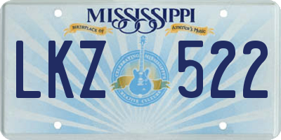 MS license plate LKZ522