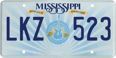 MS license plate LKZ523