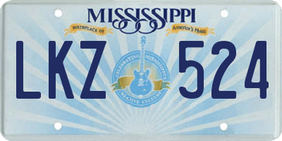 MS license plate LKZ524