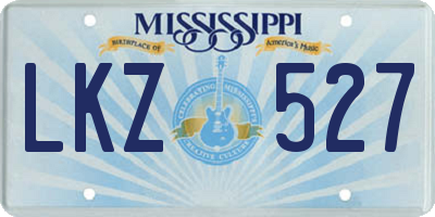 MS license plate LKZ527