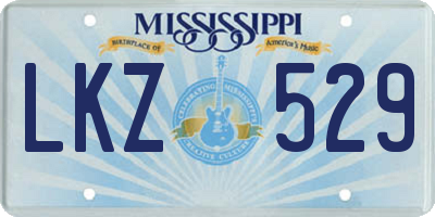 MS license plate LKZ529