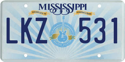 MS license plate LKZ531