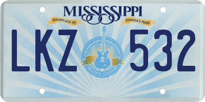 MS license plate LKZ532