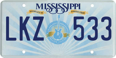 MS license plate LKZ533