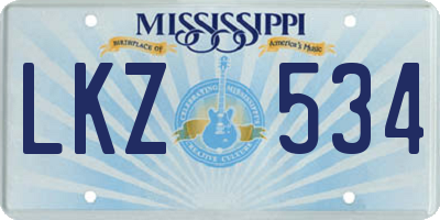 MS license plate LKZ534