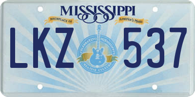 MS license plate LKZ537
