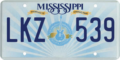 MS license plate LKZ539