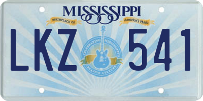 MS license plate LKZ541