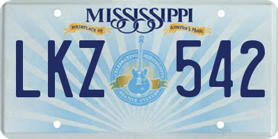 MS license plate LKZ542