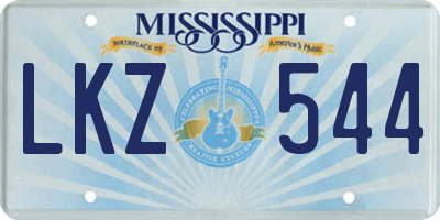 MS license plate LKZ544