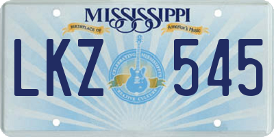 MS license plate LKZ545