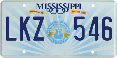 MS license plate LKZ546