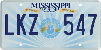 MS license plate LKZ547