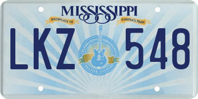 MS license plate LKZ548