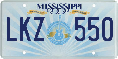 MS license plate LKZ550