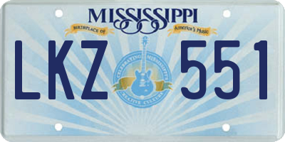 MS license plate LKZ551