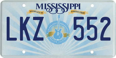 MS license plate LKZ552