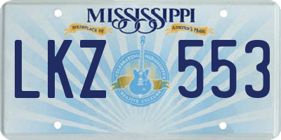 MS license plate LKZ553