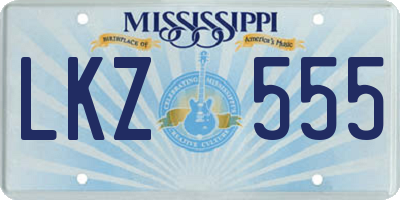MS license plate LKZ555