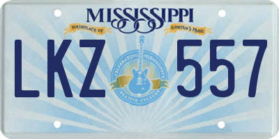 MS license plate LKZ557